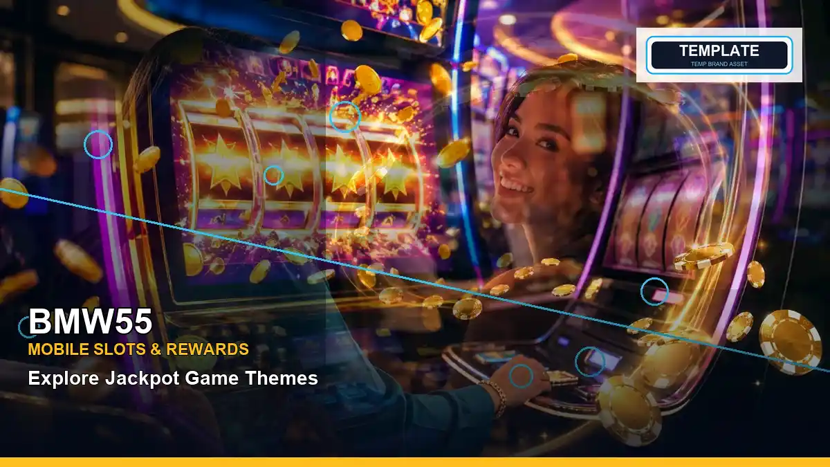 Two online slot games presented with an adult Filipina casino host in a left-diagonal composition