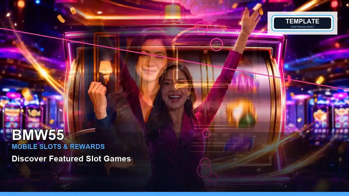 BMW55 jackpot slot games displayed in a centred neon-style layout for Philippine players